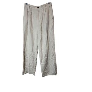 Reformation Pants Womens 8 Beige Tencel Lyocell Wide‎ Leg Pleated Dress Workwear